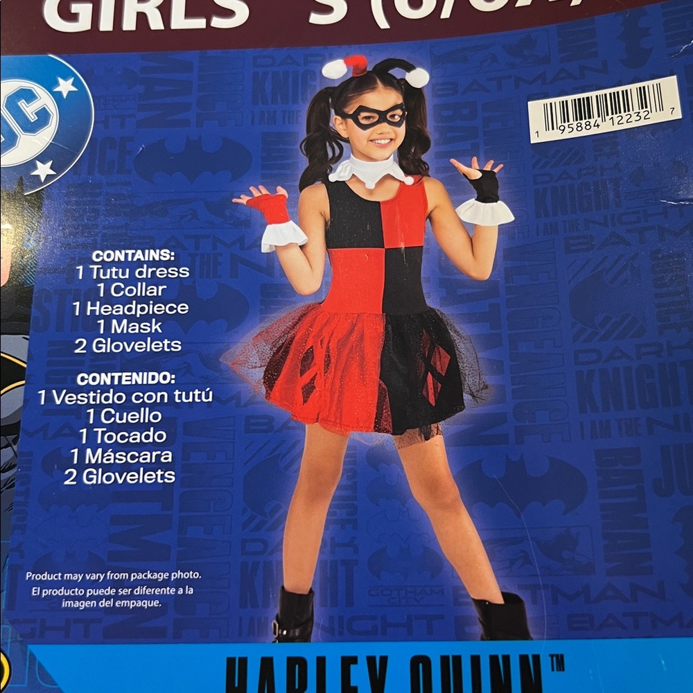 Harley Quinn Girls Costume / Red/Black/White small 6/6X